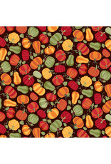 Andover Fabrics Autumn Days, Pumpkins in Brown, Fabric Half-Yards