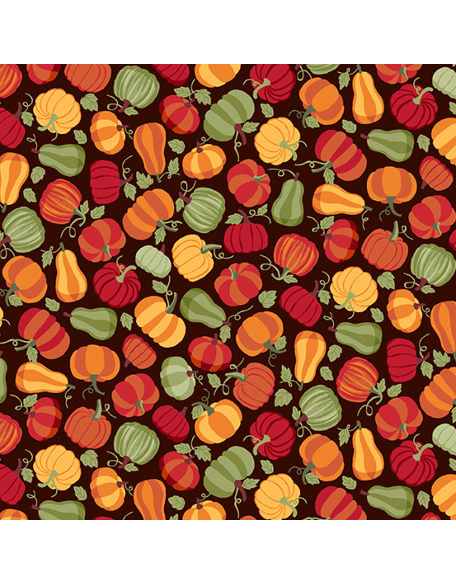 Andover Fabrics Autumn Days, Pumpkins in Brown, Fabric Half-Yards