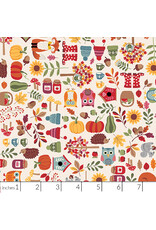 PD's Andover Collection Autumn Days, Icons in Cream,  Dinner Napkin