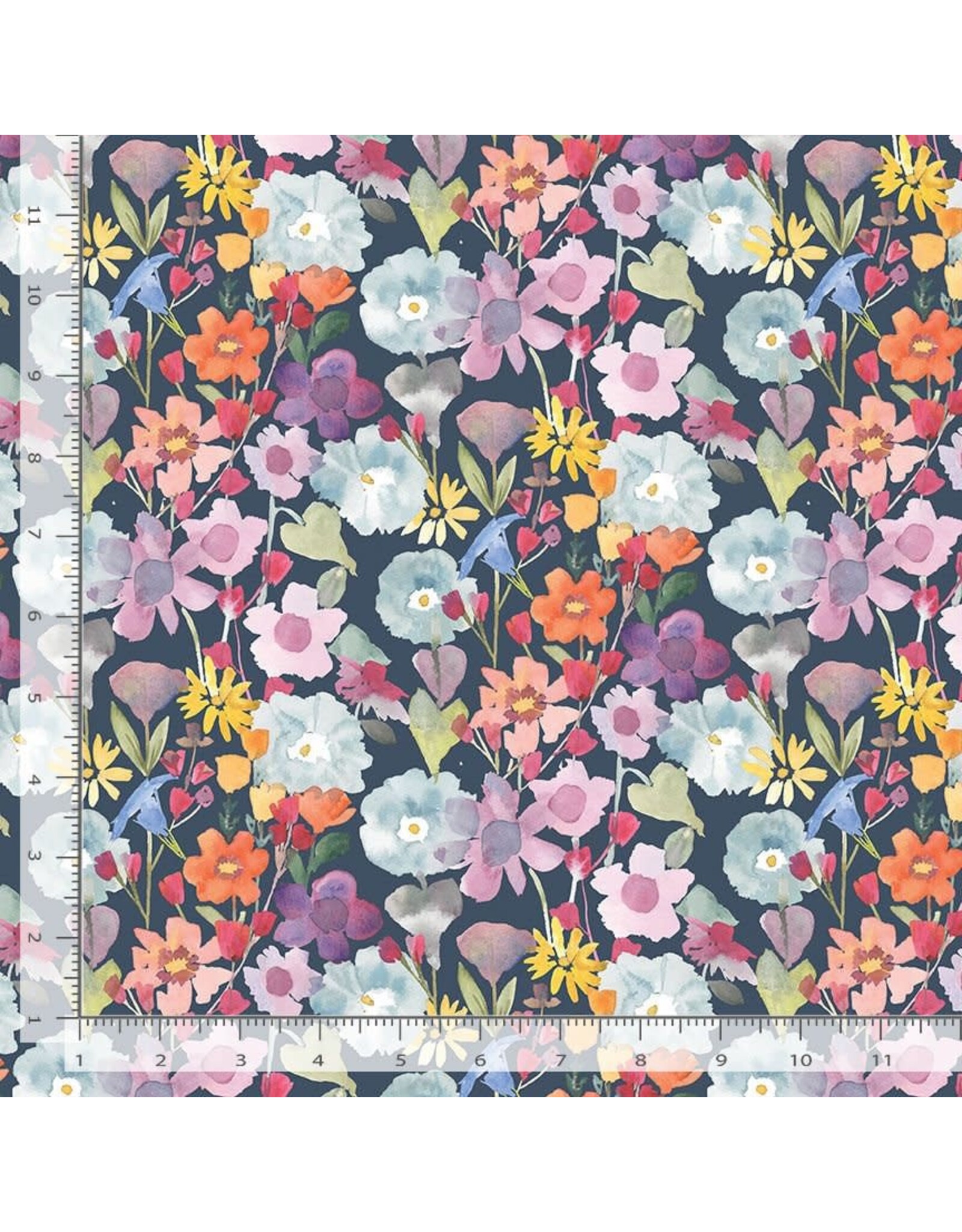 PD's Clara Jean Collection And Sew It Goes, Blossoming in Multi, Dinner Napkin