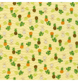 Sevenberry Plissé Collection, Pineapple in Yellow, Fabric Half-Yards
