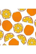 Michael Miller Fresh Fruit, Tangerines in Orange, Fabric Half-Yards