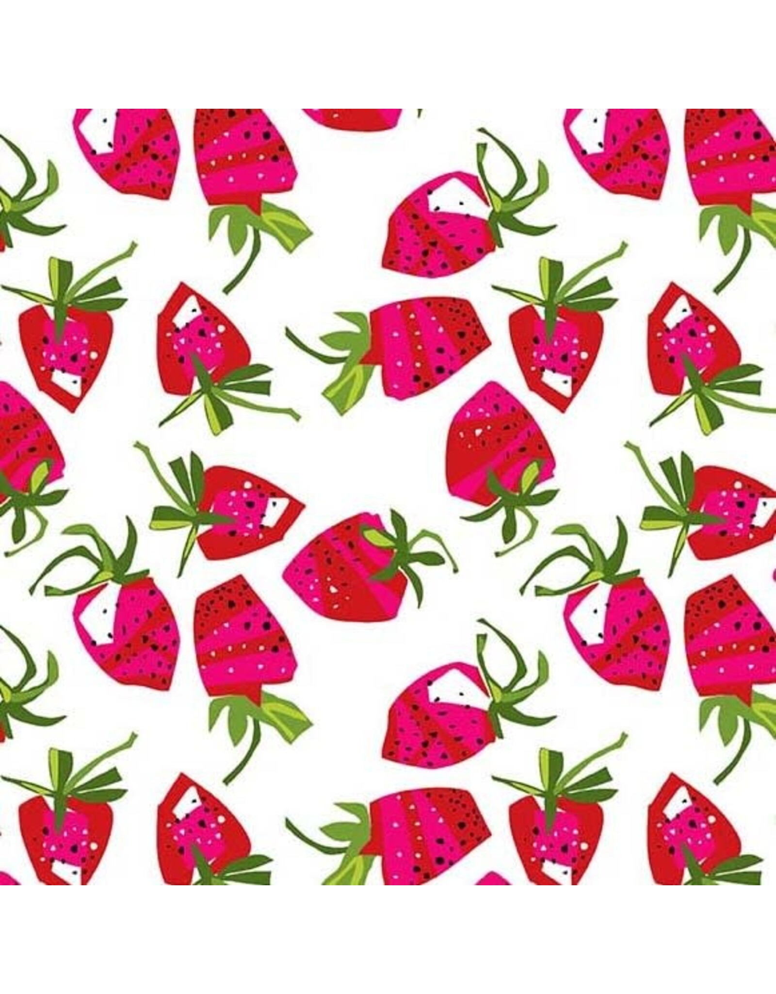 Michael Miller Fresh Fruit, Wild Strawberries in Red, Fabric Half-Yards