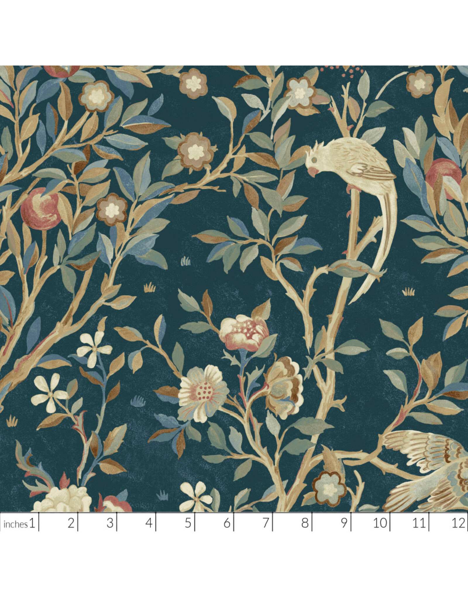 William Morris & Co. Morris & Co, Classics, Melsetter in Indigo, Fabric Half-Yards