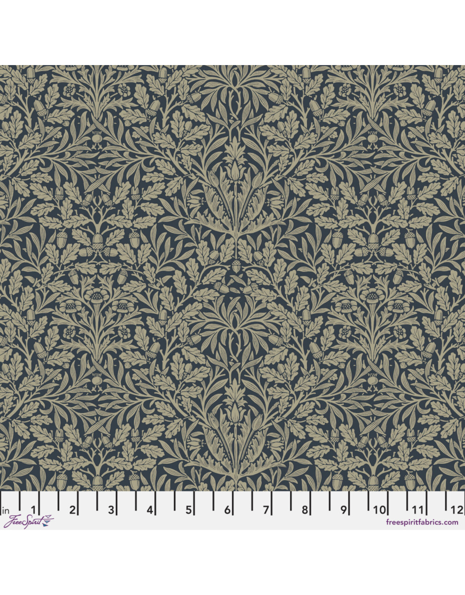 William Morris & Co. Morris & Co, Classics, Pure Acorn in Ink, Fabric Half-Yards