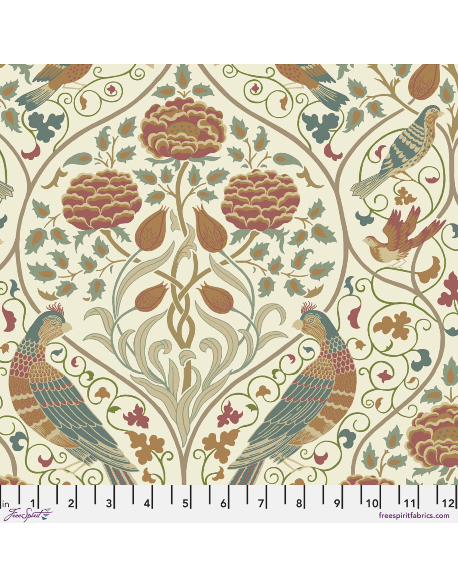 William Morris & Co. Morris & Co, Classics, Seasons by May Large in Linen,  Fabric Half-Yards