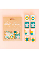 Sarah Hearts Quilt Block - Woven Label Tags, Set of 8