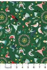 Christmas Collection The 12 Days of Christmas, Lords a Leaping on Green, Dinner Napkin