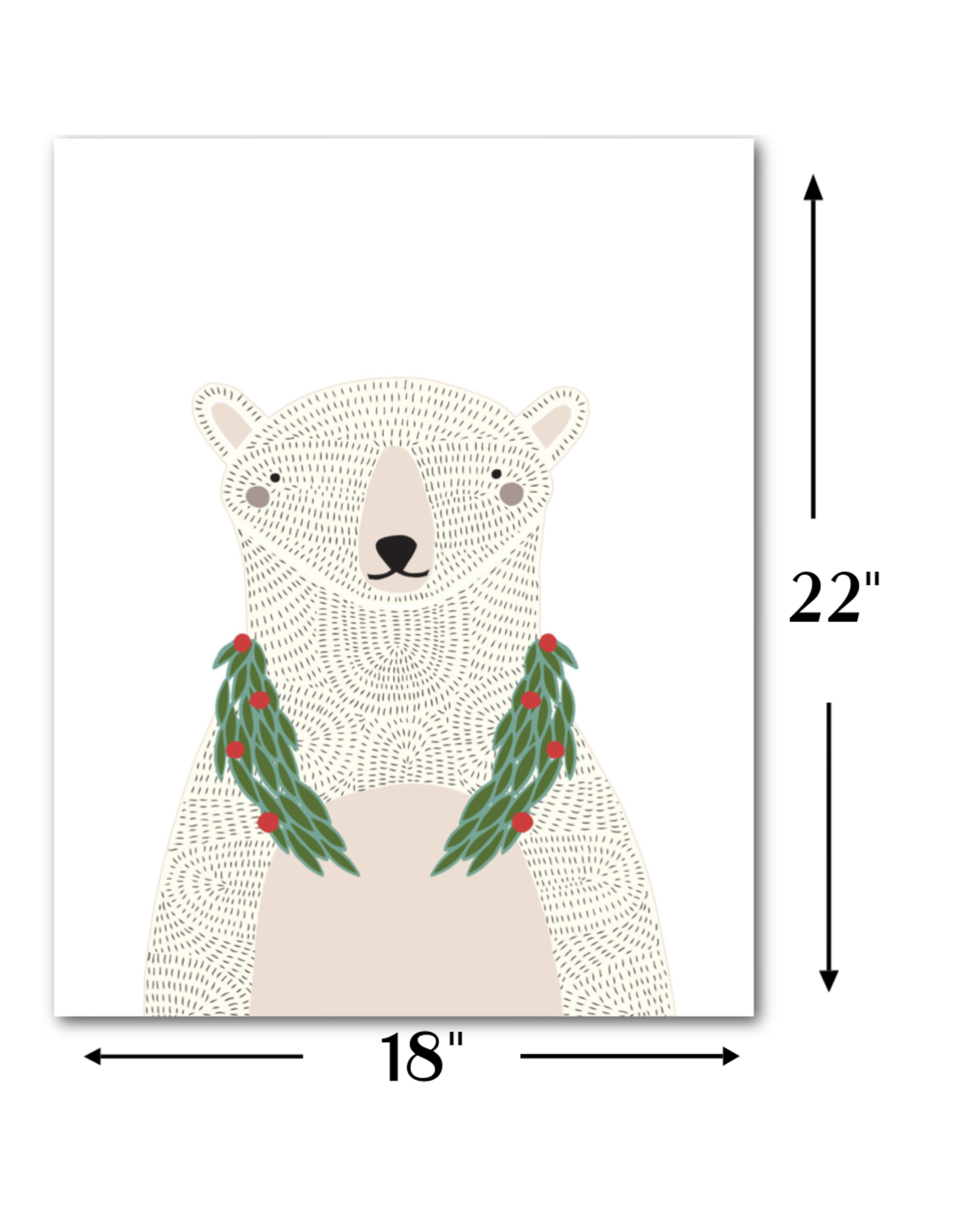 Gingiber Merrymaking,  Polar Bear Panel, 18” x 22”