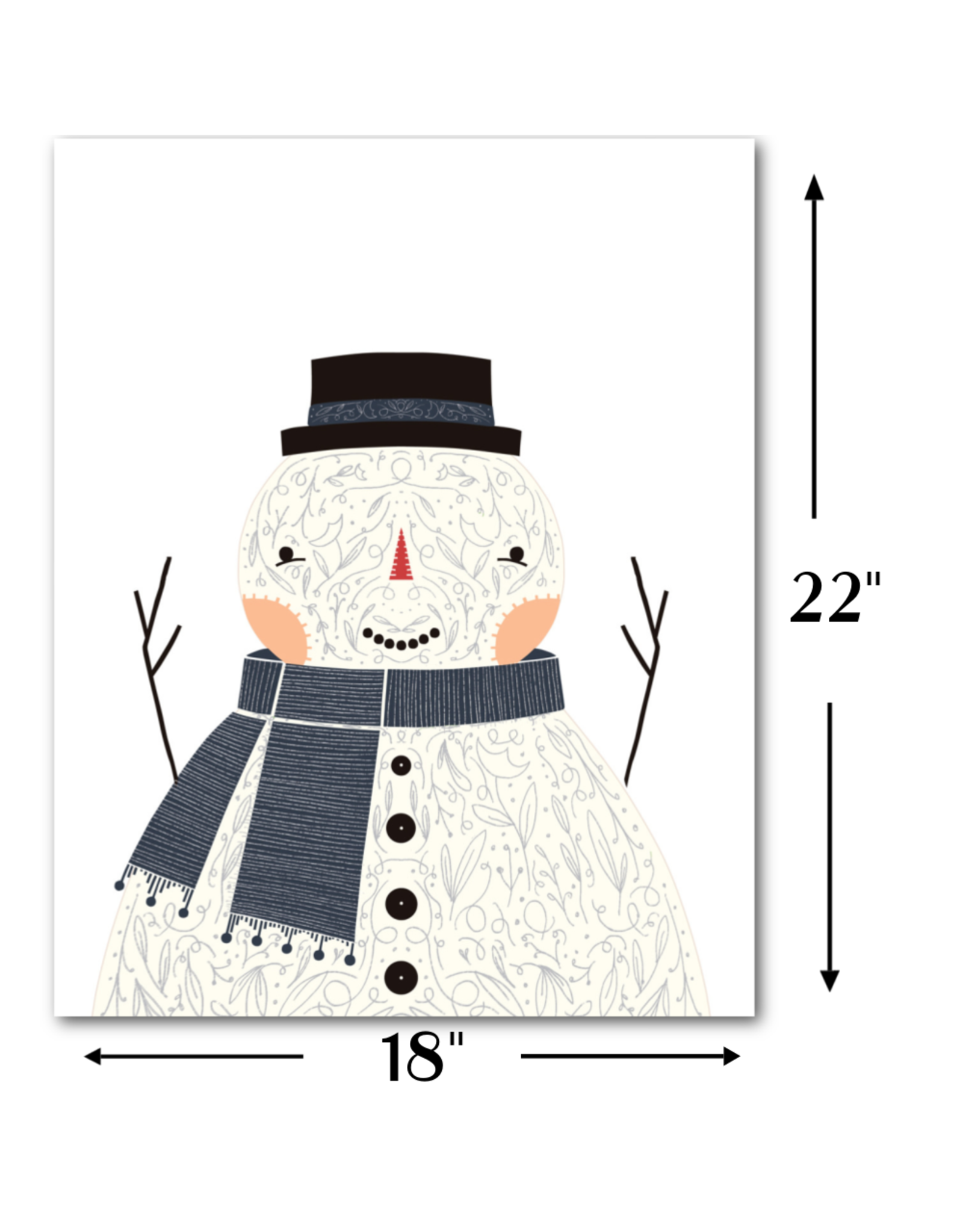 Gingiber Merrymaking,  Snowman Panel, 18” x 22”
