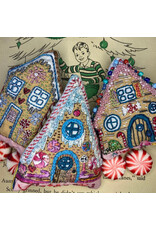 Dropcloth Samplers Gingerbread House Ornaments, Embroidery Sampler