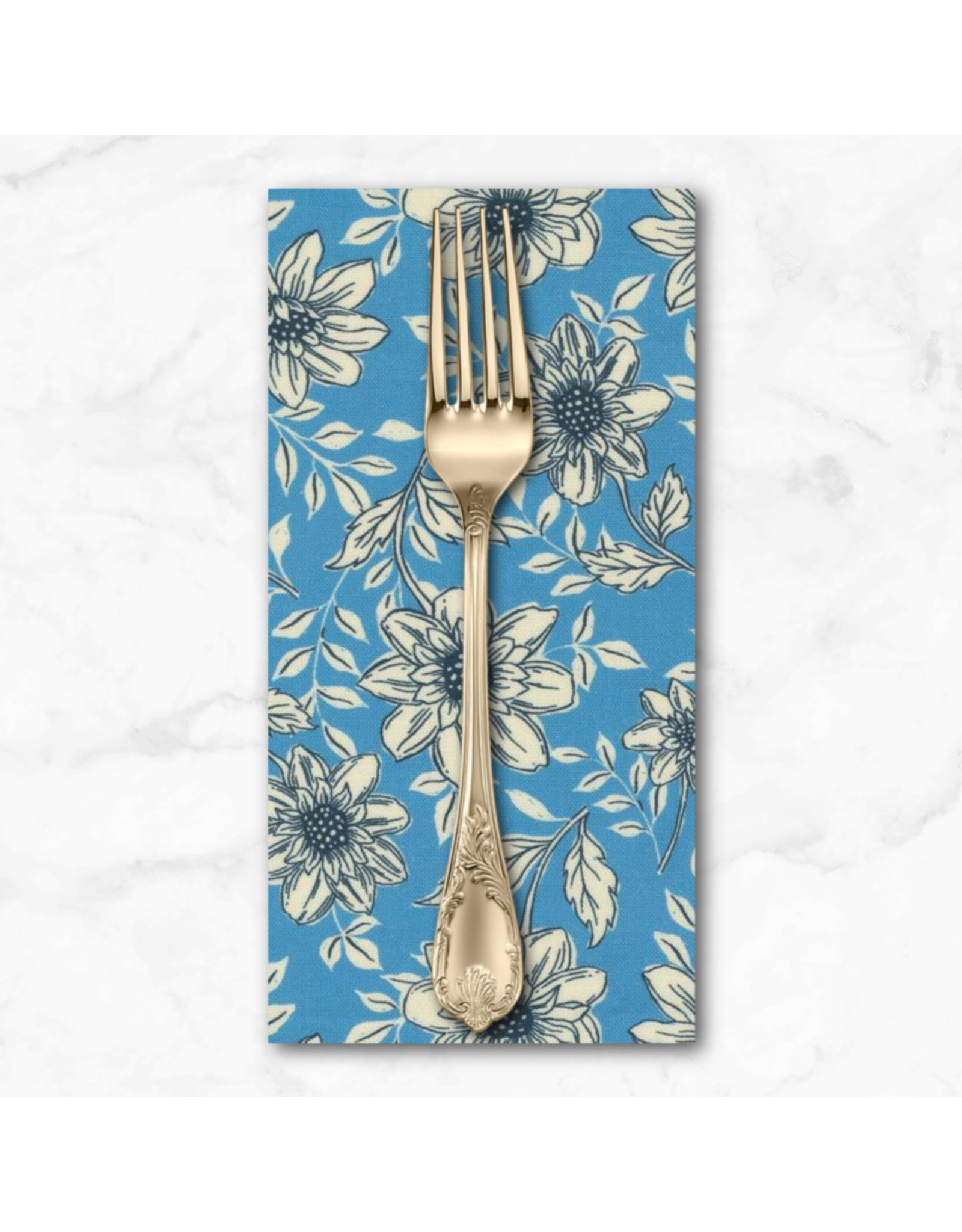 PD's Moda Collection Cadence, Dahlia in Cornflower, Dinner Napkin