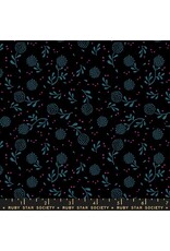 Sarah Watts Backyard, Dandelion in Black, Fabric Half-Yards