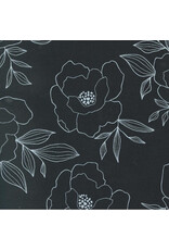 Alli K Design Gilded, Bold Blossoms in Ink, Fabric Half-Yards