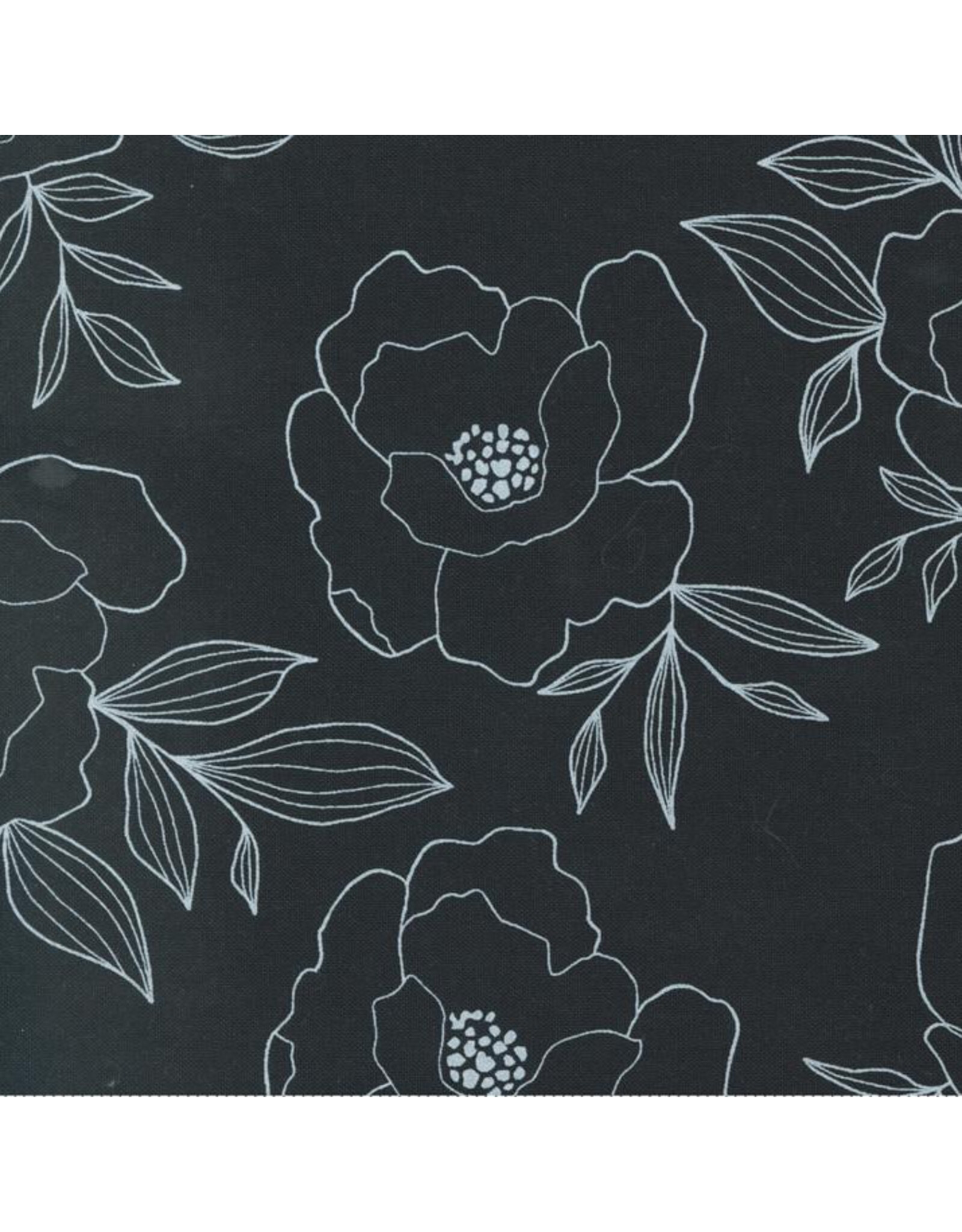 Alli K Design Gilded, Bold Blossoms in Ink, Fabric Half-Yards