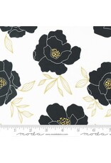 Alli K Design Gilded, Bold Blossoms in Paper with Gold Metallic, Fabric Half-Yards