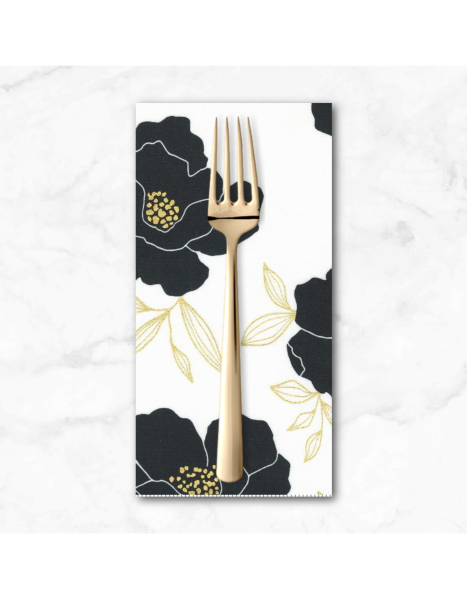 PD's Alli K Collection Gilded, Bold Blossoms in Paper with Gold, Dinner Napkin