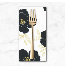 PD's Alli K Collection Gilded, Bold Blossoms in Paper with Gold, Dinner Napkin