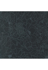 Alli K Design Gilded, Doodle Garden in Ink Black on Black, Fabric Half-Yards