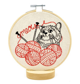 Hook, Line & Tinker Kitten with Knitting,  Embroidery Kit
