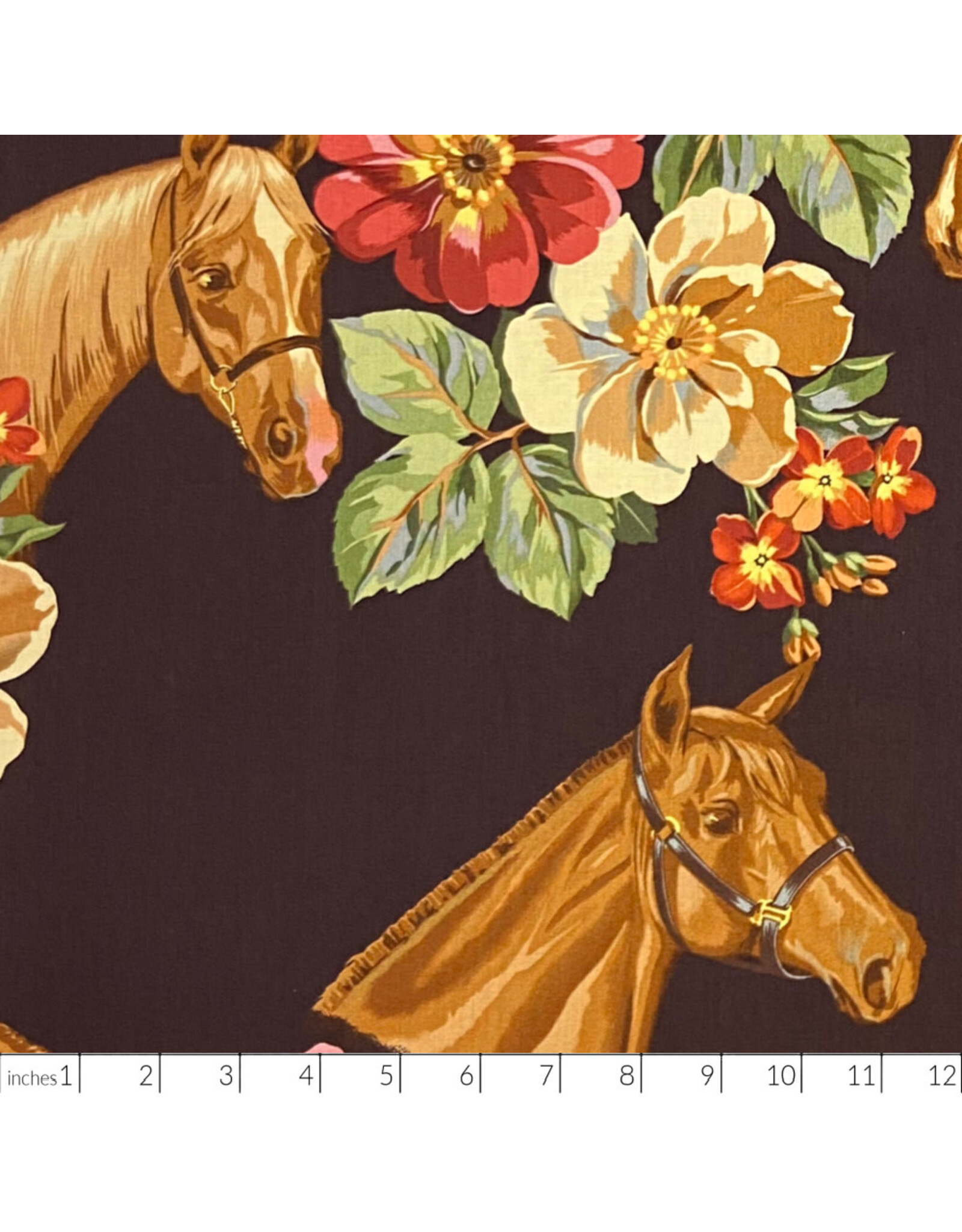 PD's Alexander Henry Collection Nicole's Prints, Blossom Stables in Plum, Dinner Napkin