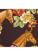 Alexander Henry Fabrics Nicole's Prints, Blossom Stables in Plum, Fabric Half-Yards