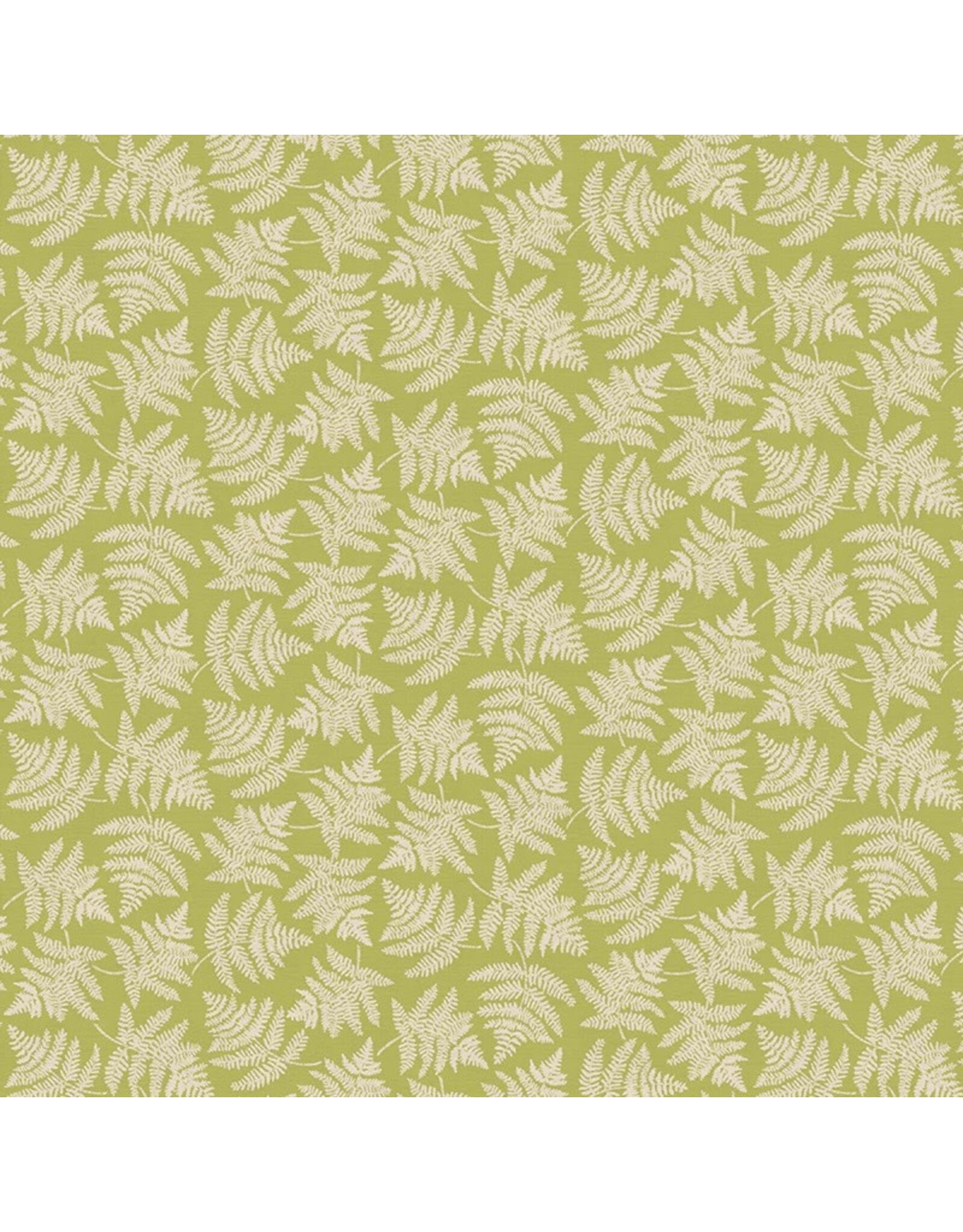 Paintbrush Studio Organic Double Gauze, Scattered Ferns in Green, Fabric Half-Yards