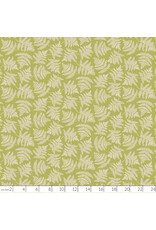 Paintbrush Studio Organic Double Gauze, Scattered Ferns in Green, Fabric Half-Yards