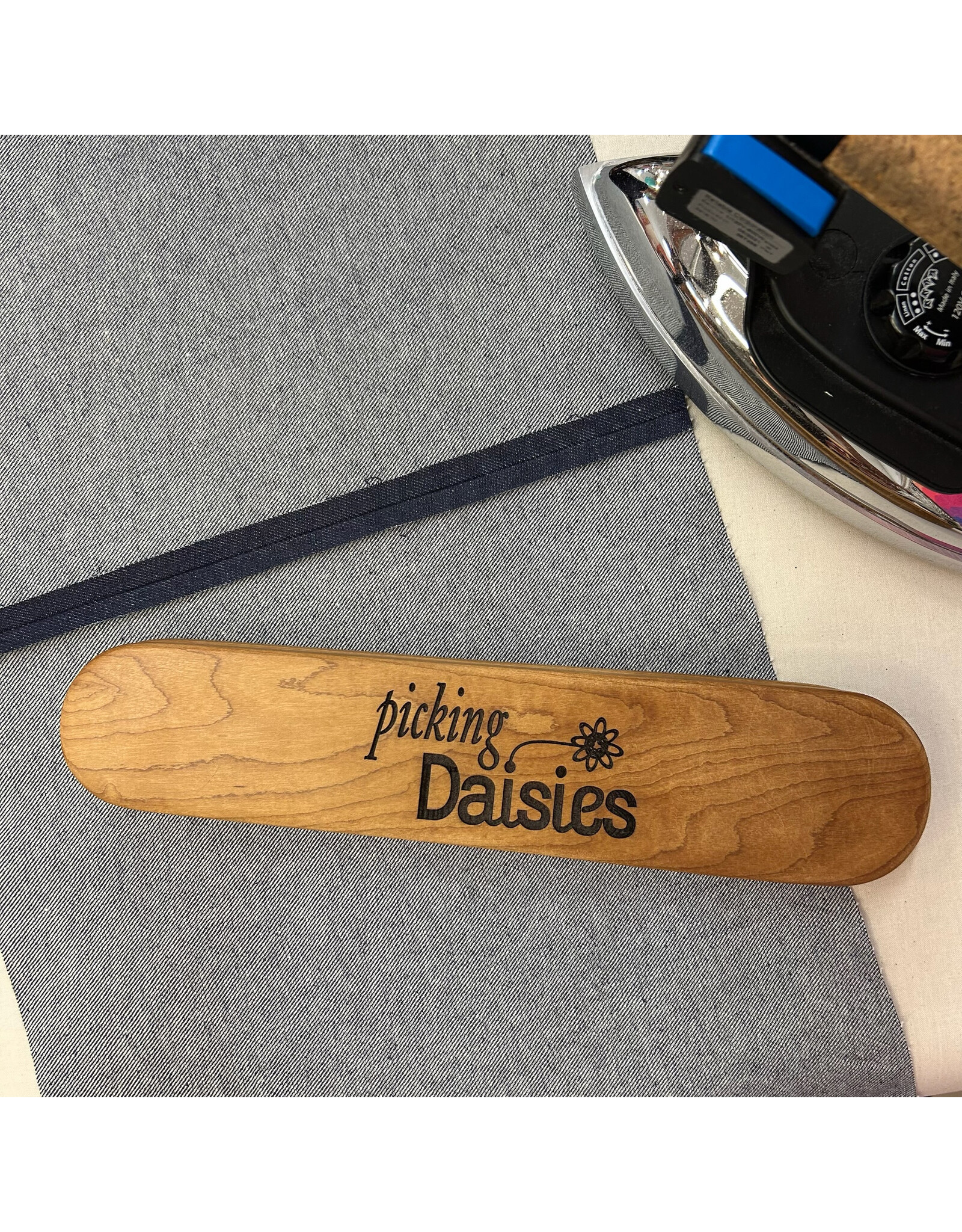 BoneYard ON ORDER-Hardwood Tailor's Clapper, 13" x 3", Picking Daisies