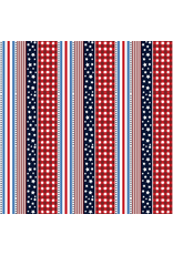 Freckle & Lollie Tidbits, Forever Stripe in Red, Fabric Half-Yards