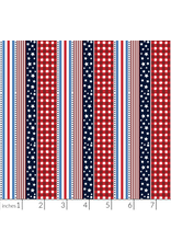 Freckle & Lollie Tidbits, Forever Stripe in Red, Fabric Half-Yards