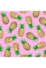 Freckle & Lollie Tidbits, Surfside Pineapples in Pink, Fabric Half-Yards