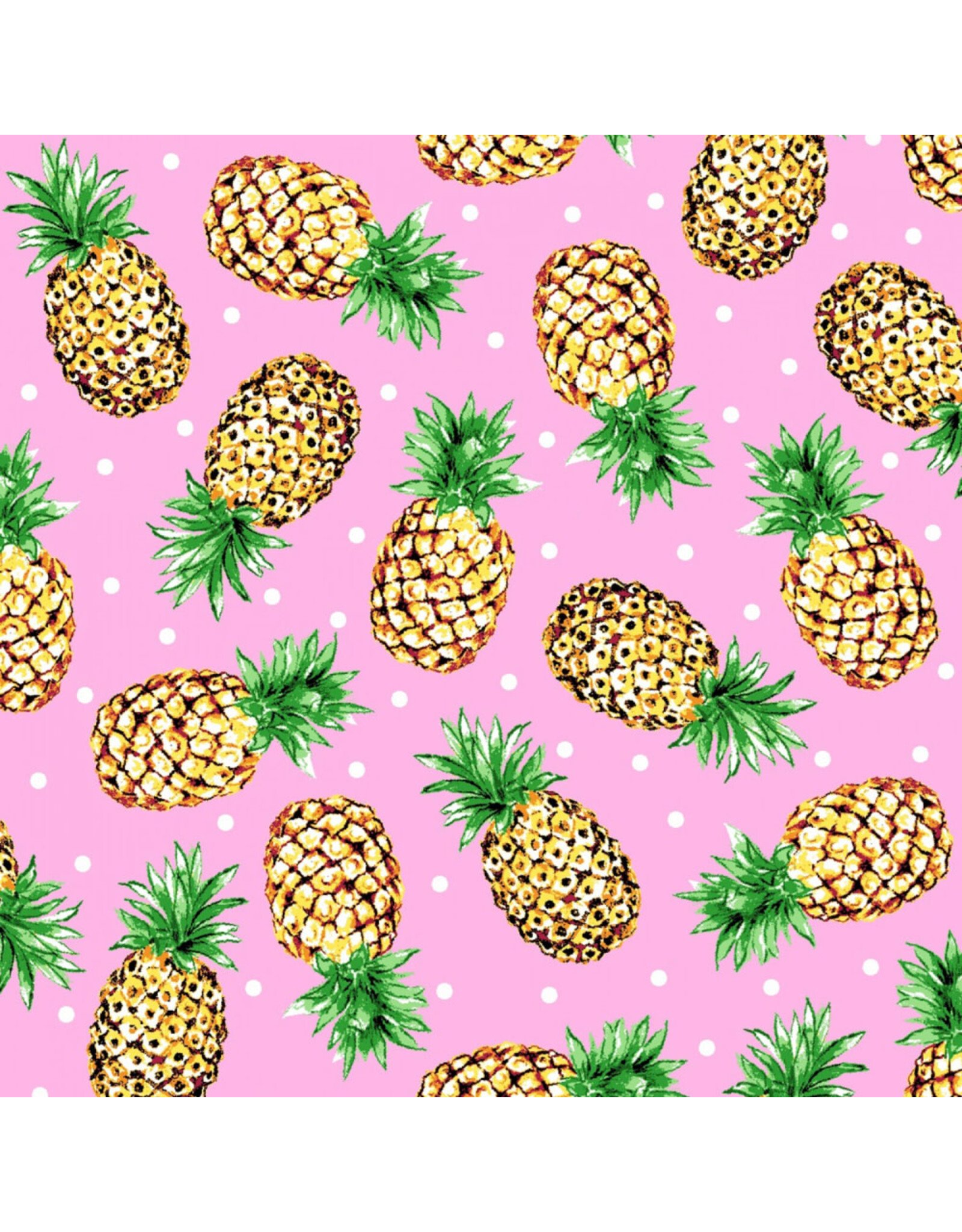 Freckle & Lollie Tidbits, Surfside Pineapples in Pink, Fabric Half-Yards