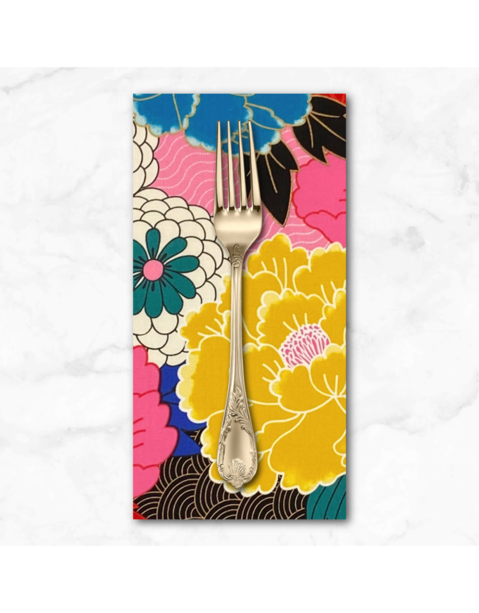 PD's Alexander Henry Collection Nicole’s Prints, Tokyo Mum in Bright, Dinner Napkin