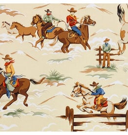 Alexander Henry Fabrics Santa Fe, The Way of the West in Natural, Fabric Half-Yards