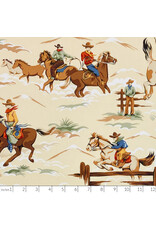 Alexander Henry Fabrics Santa Fe, The Way of the West in Natural, Fabric Half-Yards