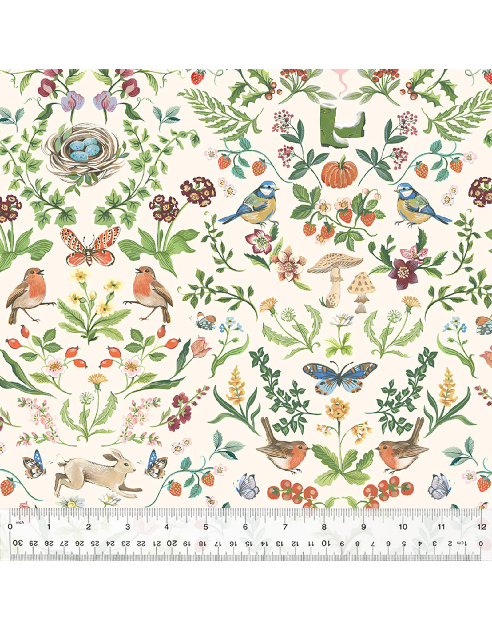 Windham Fabrics Robin, Robin's Nest in Ivory, Fabric Half-Yards