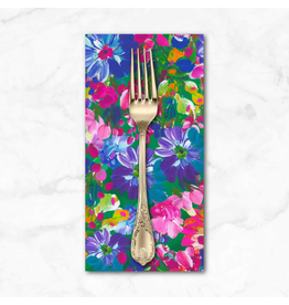 PD's Robert Kaufman Collection Painterly Petals Meadow, Garden in Green Multi, Dinner Napkin