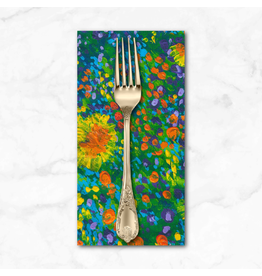 PD's Robert Kaufman Collection Painterly Petals Meadow, Garden in Orange Glow, Dinner Napkin