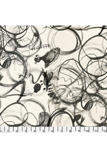e bond Ravel, Scribble in Charcoal, Fabric Half-Yards