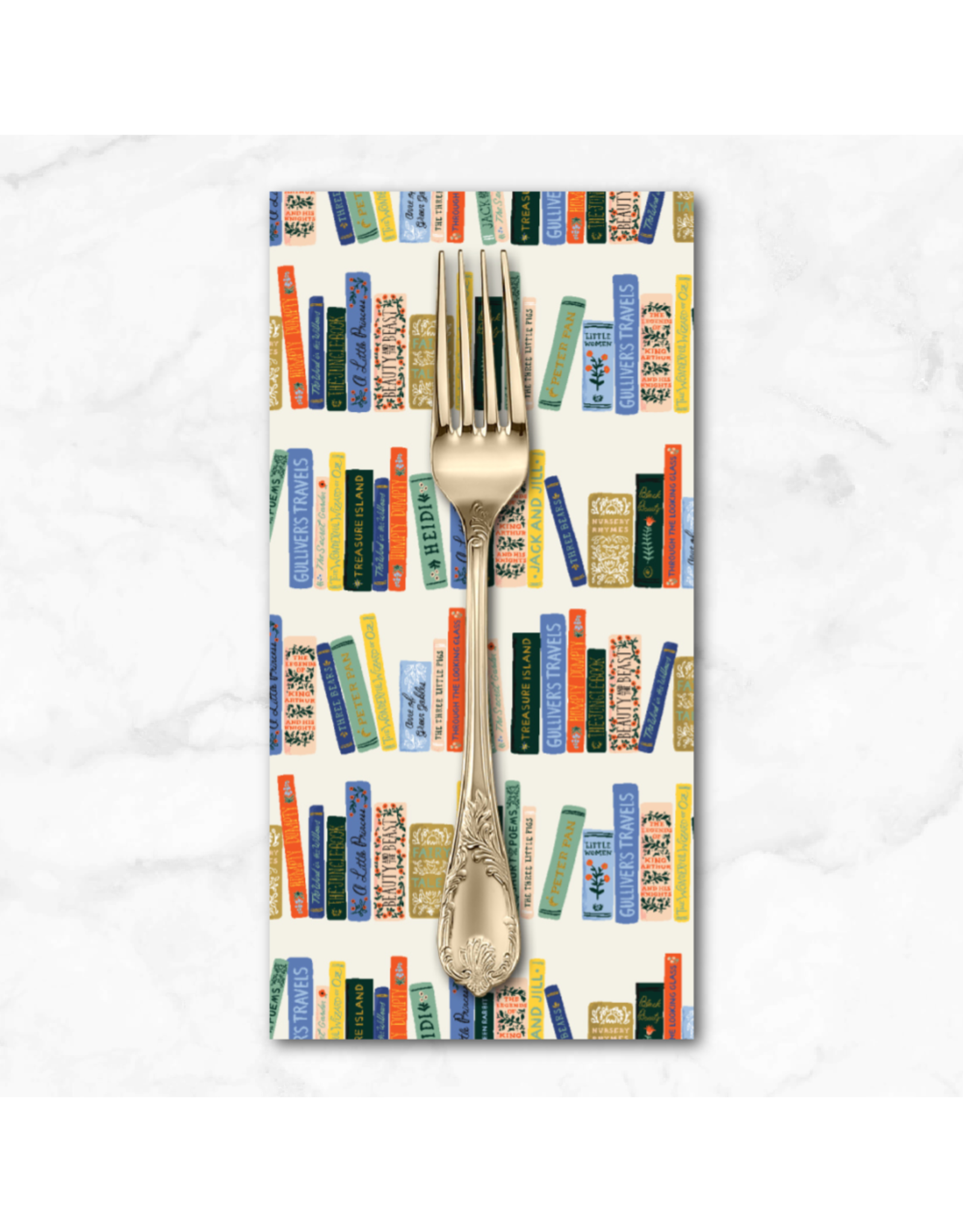 PD's Rifle Paper Co Collection Curio, Book Club in Cream, Dinner Napkin
