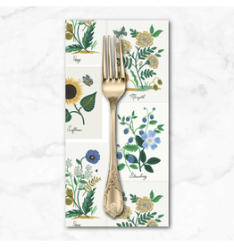 PD's Rifle Paper Co Collection Curio, Botanical Prints in Blue Multi, Dinner Napkin