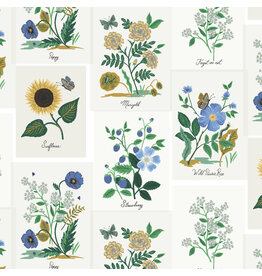 Rifle Paper Co. Curio, Botanical Prints in Blue Multi, Fabric Half-Yards