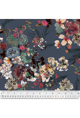 Kelly Ventura Perennial, Flora in Slate, Fabric Half-Yards