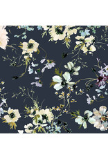 Kelly Ventura Perennial, Wild Anemone in Indigo, Fabric Half-Yards
