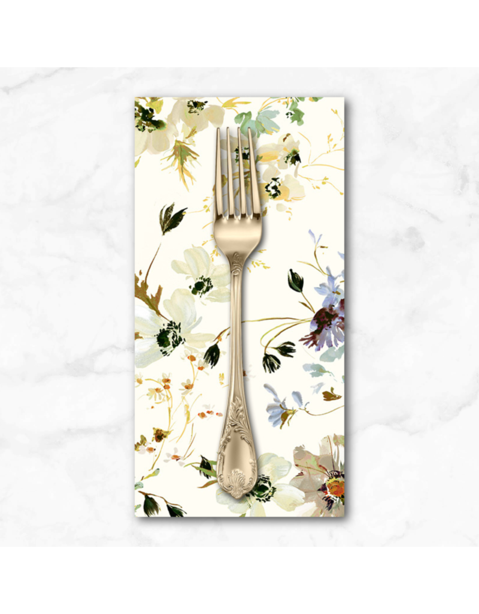 PD's Kelly Ventura Collection Perennial, Wild Anemone in Ivory, Dinner Napkin