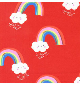 Moda Whatever the Weather, Papercut Rainbows in Rose, Fabric Half-Yards