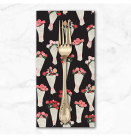 PD's Riley Blake Collection My Valentine, Bouquets in Black, Dinner Napkin