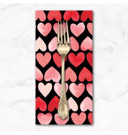 PD's Riley Blake Collection My Valentine, Hearts in Black, Dinner Napkin