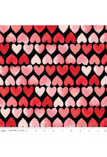 PD's Riley Blake Collection My Valentine, Hearts in Black, Dinner Napkin